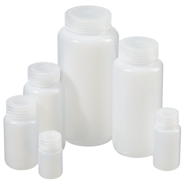 Nalgene&trade; Wide-Mouth HDPE Packaging Bottles with Closure: Bulk Pack