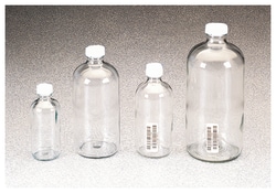 I Chem Boston Round Narrow Mouth Clear Glass Bottles With Closure