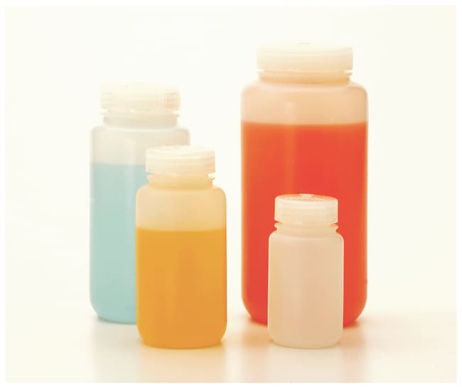 Nalgene™ Fluorinated Wide-Mouth HDPE Bottles with Closure