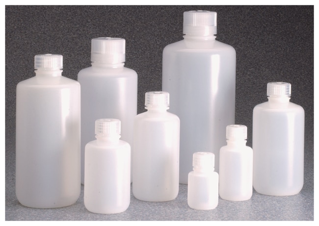 Nalgene™ Boston Round Narrow-Mouth HDPE Bottles with Closure: Bulk Pack