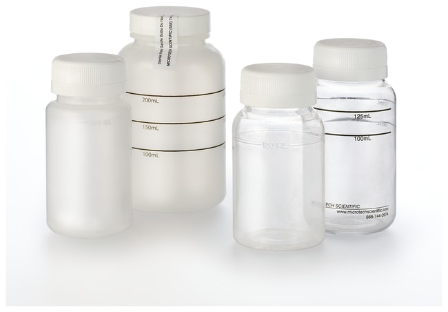 Screw-Top Sterile Coliform Water Sample Bottle: Polystyrene, Polyethylene and Polypropylene