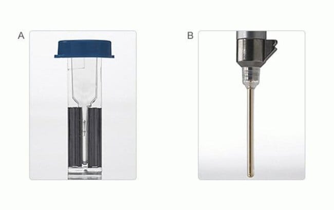 Standard electroporation cuvette compared to Neon&trade; pipette tip.